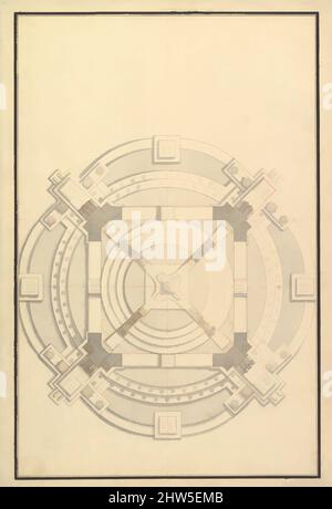 Art inspiré par le plan au sol pour une catafalque pour un éliseur de Bavière, 1696–1756, stylo, encre brune et lavage gris, dessins, atelier de Giuseppe Galli Bibiena (Italien, Parme 1696–1756 Berlin, oeuvres classiques modernisées par Artotop avec un peu de modernité. Formes, couleur et valeur, impact visuel accrocheur sur l'art émotions par la liberté d'œuvres d'art d'une manière contemporaine. Un message intemporel qui cherche une nouvelle direction créative. Artistes qui se tournent vers le support numérique et créent le NFT Artotop Banque D'Images