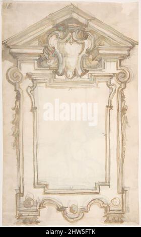 Art inspiré par Design for a Frame ou Epitaph (recto); Caryatide supporting a Frame (verso), 1652–1725, encre stylo et marron clair, pinceau et brun lavant sur des traces de craie noire (recto); craie noire (verso), feuille: 9 3/4 x 6 po. (24,7 x 15,2 cm), attribuée à Giovanni Battista Foggini (, œuvres classiques modernisées par Artotop avec une touche de modernité. Formes, couleur et valeur, impact visuel accrocheur sur l'art émotions par la liberté d'œuvres d'art d'une manière contemporaine. Un message intemporel qui cherche une nouvelle direction créative. Artistes qui se tournent vers le support numérique et créent le NFT Artotop Banque D'Images