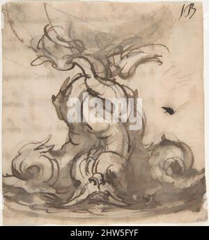 Art inspiré par Design for the base of a Vessel with Three Dolphins., 1652–1725, stylo et encre brune, pinceau et lavage brun, sur des traces de craie noire, feuille: 3 7/16 x 3 1/8 po. (8,7 x 8 cm), Giovanni Battista Foggini (Italien, Florence 1652–1725 Florence, oeuvres classiques modernisées par Artotop avec une touche de modernité. Formes, couleur et valeur, impact visuel accrocheur sur l'art émotions par la liberté d'œuvres d'art d'une manière contemporaine. Un message intemporel qui cherche une nouvelle direction créative. Artistes qui se tournent vers le support numérique et créent le NFT Artotop Banque D'Images