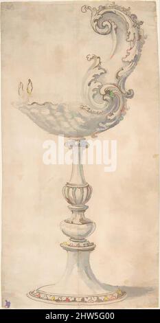 Art inspiré par Design for a Cup ou Reliquary composé d'une coque et d'un S-volute., 1652–1725, stylo et encre brune, pinceau et lavage gris, sur des traces de graphite, feuille: 11 1/8 x 5 13/16 po. (28,3 x 14,7 cm), attribué à Giovanni Battista Foggini (Italien, Florence 1652–1725 Florence, oeuvres classiques modernisées par Artotop avec une touche de modernité. Formes, couleur et valeur, impact visuel accrocheur sur l'art émotions par la liberté d'œuvres d'art d'une manière contemporaine. Un message intemporel qui cherche une nouvelle direction créative. Artistes qui se tournent vers le support numérique et créent le NFT Artotop Banque D'Images