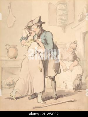 Art inspiré par le retour du Sailor à partir du service actif, 1780–1827, Aquarelle, feuille : 6 11/16 x 5 1/4 po. (17 x 13,4 cm), dessins, Thomas Rowlandson (British, London 1757–1827 London, Classic œuvres modernisées par Artotop avec une touche de modernité. Formes, couleur et valeur, impact visuel accrocheur sur l'art émotions par la liberté d'œuvres d'art d'une manière contemporaine. Un message intemporel qui cherche une nouvelle direction créative. Artistes qui se tournent vers le support numérique et créent le NFT Artotop Banque D'Images