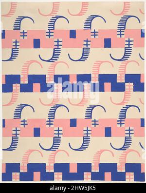 Art inspiré par le design textile avec rayures, env. 1918–25, Gouache et pochoir sur graphite, 7 7/8 x 6 5/16 po. (20 x 16 cm), dessins, attribué à Paul Poiret (français, Paris 1879–1944 Paris, oeuvres classiques modernisées par Artotop avec une touche de modernité. Formes, couleur et valeur, impact visuel accrocheur sur l'art émotions par la liberté d'œuvres d'art d'une manière contemporaine. Un message intemporel qui cherche une nouvelle direction créative. Artistes qui se tournent vers le support numérique et créent le NFT Artotop Banque D'Images