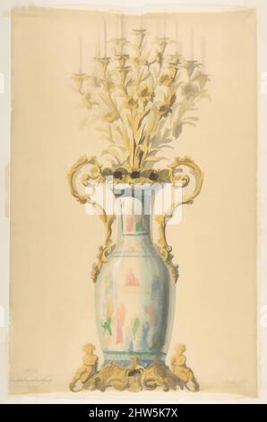 Art inspiré par le design pour une porcelaine de style chinois Candelabra, 19th Century, Graphite, aquarelle, gouache, et doré doré, feuille : 18 3/8 x 11 13/16 po. (46,7 x 30 cm), dessins, anonymes, français, 19th siècle, Œuvres classiques modernisées par Artotop avec une touche de modernité. Formes, couleur et valeur, impact visuel accrocheur sur l'art émotions par la liberté d'œuvres d'art d'une manière contemporaine. Un message intemporel qui cherche une nouvelle direction créative. Artistes qui se tournent vers le support numérique et créent le NFT Artotop Banque D'Images