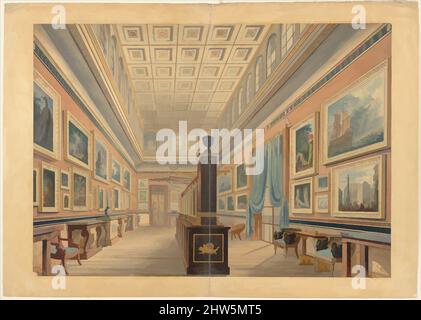 Art inspiré par la Galerie d'images flamande, le manoir de Thomas Hope, Duchess Street, Portland place, 1830–51, Aquarelle, feuille : 23 1/4 x 32 3/4 po (59,1 x 83,2 cm), Robert William Billings (britannique, 1813–1874), en 1799 Thomas Hope, le célèbre architecte, voyageur et collectionneur, les œuvres classiques modernisées par Artotop avec une touche de modernité. Formes, couleur et valeur, impact visuel accrocheur sur l'art émotions par la liberté d'œuvres d'art d'une manière contemporaine. Un message intemporel qui cherche une nouvelle direction créative. Artistes qui se tournent vers le support numérique et créent le NFT Artotop Banque D'Images