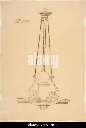 Art inspiré par Design for a lustre, 19th Century, encre stylo et brune, feuille: 9 5/8 x 6 3/4 po. (24,5 x 17,1 cm), dessins, anonymes, français, 19th siècle, Œuvres classiques modernisées par Artotop avec une touche de modernité. Formes, couleur et valeur, impact visuel accrocheur sur l'art émotions par la liberté d'œuvres d'art d'une manière contemporaine. Un message intemporel qui cherche une nouvelle direction créative. Artistes qui se tournent vers le support numérique et créent le NFT Artotop Banque D'Images