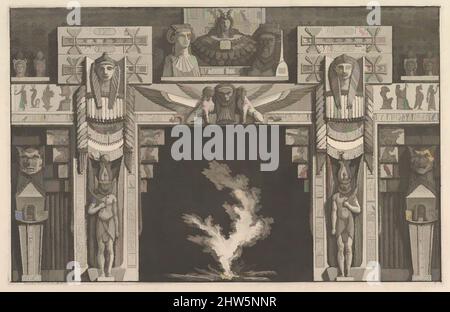 Art inspiré par Chimneypiece dans le style égyptien, de la diverse Maniere d'adornare i cammini (...) (Différentes manières d'ornementation chimnéypíeces et toutes les autres parties de maisons), ca. 1769, Décapage, feuille : 15 3/4 x 21 9/16 po. (40 x 54,7 cm), Giovanni Battista Piranesi (italien, Mogliano, oeuvres classiques modernisées par Artotop avec une touche de modernité. Formes, couleur et valeur, impact visuel accrocheur sur l'art émotions par la liberté d'œuvres d'art d'une manière contemporaine. Un message intemporel qui cherche une nouvelle direction créative. Artistes qui se tournent vers le support numérique et créent le NFT Artotop Banque D'Images