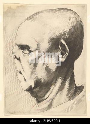 Art inspiré par un vieil homme grotesque avec nez aplati en profil à gauche, 1625–77, Etching; état seul, plaque: 2 9/16 × 1 7/8 po. (6,5 × 4,8 cm), estampes, d'après Leonardo da Vinci (italien, Vinci 1452–1519 Amboise), vieux grotesque avec nez aplati à gauche, après Leonardo, oeuvres classiques modernisées par Artotop avec une touche de modernité. Formes, couleur et valeur, impact visuel accrocheur sur l'art émotions par la liberté d'œuvres d'art d'une manière contemporaine. Un message intemporel qui cherche une nouvelle direction créative. Artistes qui se tournent vers le support numérique et créent le NFT Artotop Banque D'Images