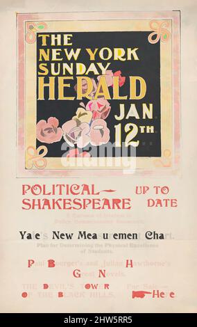 Art inspiré par le New York Sunday Herald: Janvier 12th, n.d., Lithographie, feuille: 19 1/16 × 12 3/16 po. (48,4 × 31 cm), Prints, Charles Herbert Woodbury (américain, Lynn, Massachusetts 1864–1940 Jamaica Plain, Massachusetts, œuvres classiques modernisées par Artotop avec une touche de modernité. Formes, couleur et valeur, impact visuel accrocheur sur l'art émotions par la liberté d'œuvres d'art d'une manière contemporaine. Un message intemporel qui cherche une nouvelle direction créative. Artistes qui se tournent vers le support numérique et créent le NFT Artotop Banque D'Images