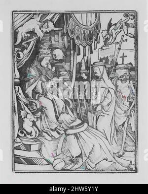 Art inspiré par le Pape, de la danse de la mort, ca. 1526, publié en 1538, Woodcut, feuille : 2 1/2 x 1 15/16 po. (6,4 x 4,9 cm), Prints, conçu par Hans Holbein le plus jeune (allemand, Augsbourg 1497/98–1543 Londres, œuvres classiques modernisées par Artotop avec une touche de modernité. Formes, couleur et valeur, impact visuel accrocheur sur l'art émotions par la liberté d'œuvres d'art d'une manière contemporaine. Un message intemporel qui cherche une nouvelle direction créative. Artistes qui se tournent vers le support numérique et créent le NFT Artotop Banque D'Images