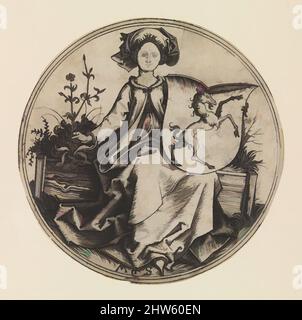 Art inspiré par la dame assise tenant un bouclier avec une licorne, 15th siècle, gravure, diamètre: 3 1/16 po. (7,8 cm), tirages, Martin Schongauer (allemand, Colmar ca. 1435/50–1491 Breisach, œuvres classiques modernisées par Artotop avec une touche de modernité. Formes, couleur et valeur, impact visuel accrocheur sur l'art émotions par la liberté d'œuvres d'art d'une manière contemporaine. Un message intemporel qui cherche une nouvelle direction créative. Artistes qui se tournent vers le support numérique et créent le NFT Artotop Banque D'Images