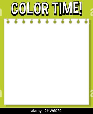 Modèle de feuilles de calcul avec temps de couleur ! illustration de texte Illustration de Vecteur