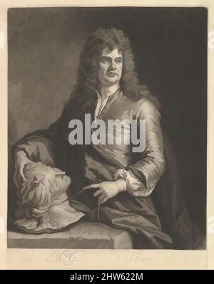 Art inspiré par Portrait of Grinling Gibbons, 1690, Mezzotint, feuille : 13 3/8 x 10 5/16 po. (34 x 26,2 cm), estampes, d'après Sir Godfrey Kneller (allemand, Lübeck 1646–1723 Londres, oeuvres classiques modernisées par Artotop avec une touche de modernité. Formes, couleur et valeur, impact visuel accrocheur sur l'art émotions par la liberté d'œuvres d'art d'une manière contemporaine. Un message intemporel qui cherche une nouvelle direction créative. Artistes qui se tournent vers le support numérique et créent le NFT Artotop Banque D'Images