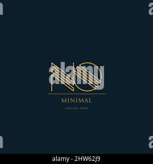 Lettre du logo NO avec des motifs uniques Illustration de Vecteur