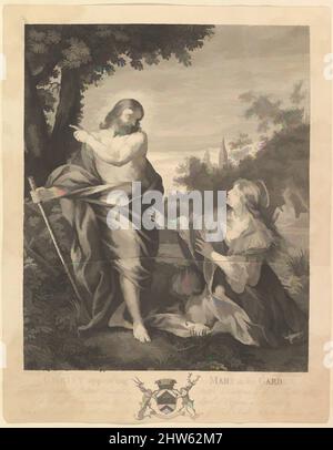 Art inspiré par le Christ apparaissant à Marie dans le jardin, avant 1766, gravure, feuille: 12 1/2 x 9 3/4 po. (31,7 x 24,7 cm), tirages, d'après Pietro da Cortona (Pietro Berrettini) (Italien, Cortona 1596–1669 Rome, oeuvres classiques modernisées par Artotop avec une touche de modernité. Formes, couleur et valeur, impact visuel accrocheur sur l'art émotions par la liberté d'œuvres d'art d'une manière contemporaine. Un message intemporel qui cherche une nouvelle direction créative. Artistes qui se tournent vers le support numérique et créent le NFT Artotop Banque D'Images