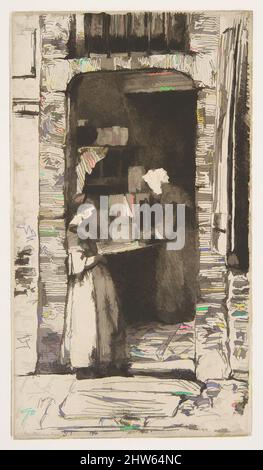 Art inspiré par la Marchande de mougarde, 1858, Etching; troisième état de cinq (Glasgow); encre noire sur chine grise sur papier blanc à colombe (chine colé), plaque: 6 3/16 x 3 1/2 po. (15,7 x 8,9 cm), Prints, James McNeill Whistler (American, Lowell, Massachusetts 1834–1903 London), après, les œuvres classiques modernisées par Artotop avec une touche de modernité. Formes, couleur et valeur, impact visuel accrocheur sur l'art émotions par la liberté d'œuvres d'art d'une manière contemporaine. Un message intemporel qui cherche une nouvelle direction créative. Artistes qui se tournent vers le support numérique et créent le NFT Artotop Banque D'Images