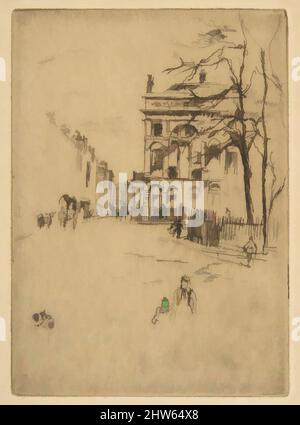 Art inspiré par Fitzroy Square (scène de rue), 1878–81, gravure, premier état de trois (Glasgow) ; imprimé à l'encre noire brunâtre sur papier de grammage moyen, assiette : 5 po. × 3 9/16 po (12,7 × 9,1 cm), Prints, James McNeill Whistler (American, Lowell, Massachusetts 1834–1903 London, Classic œuvres modernisées par Artotop avec une touche de modernité. Formes, couleur et valeur, impact visuel accrocheur sur l'art émotions par la liberté d'œuvres d'art d'une manière contemporaine. Un message intemporel qui cherche une nouvelle direction créative. Artistes qui se tournent vers le support numérique et créent le NFT Artotop Banque D'Images