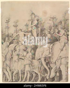 Art inspiré par le Triumph de César: Les éléphants, ca. 1484–92, gravure, plaque : 11 x 9 1/8 po. (28 x 23,1 cm); à droite, estampes, École d'Andrea Mantegna (Italien, Isola di Carturo 1430/31–1506 Mantua, oeuvres classiques modernisées par Artotop avec une touche de modernité. Formes, couleur et valeur, impact visuel accrocheur sur l'art émotions par la liberté d'œuvres d'art d'une manière contemporaine. Un message intemporel qui cherche une nouvelle direction créative. Artistes qui se tournent vers le support numérique et créent le NFT Artotop Banque D'Images