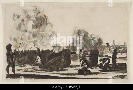 Art inspiré par la planche 6: Batterie de canons tirant sur une ville, de 'Varii capricci militari', ca. 1641, Décapage ; premier état de quatre, feuille : 3 11/16 × 5 13/16 po. (9,4 × 14,7 cm), Prints, Stefano della Bella (Italien, Florence 1610–1664 Florence, oeuvres classiques modernisées par Artotop avec une touche de modernité. Formes, couleur et valeur, impact visuel accrocheur sur l'art émotions par la liberté d'œuvres d'art d'une manière contemporaine. Un message intemporel qui cherche une nouvelle direction créative. Artistes qui se tournent vers le support numérique et créent le NFT Artotop Banque D'Images