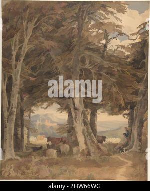 Art inspiré par le bétail et le mouton au repos au bord d'une forêt, 1790–1842, aquarelle et gouache sur graphite, avec gomme arabique et égratignure, feuille: 15 13/16 x 13 1/16 po. (40,2 x 33,2 cm), dessins, George Barret, le plus jeune (britannique, Londres 1767–1842 Londres), Barret The, œuvres classiques modernisées par Artotop avec une touche de modernité. Formes, couleur et valeur, impact visuel accrocheur sur l'art émotions par la liberté d'œuvres d'art d'une manière contemporaine. Un message intemporel qui cherche une nouvelle direction créative. Artistes qui se tournent vers le support numérique et créent le NFT Artotop Banque D'Images