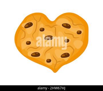 Illustration vectorielle de la forme de coeur des biscuits au chocolat Illustration de Vecteur