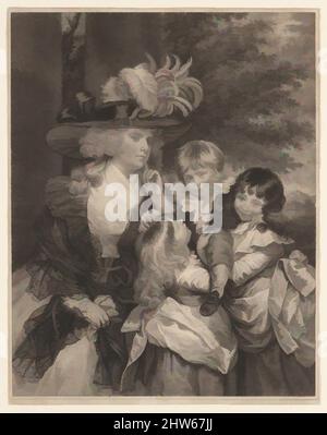 Art inspiré par Lady Smith et ses enfants, 15 mars 1789, gravure et gravure en pointillé; troisième (?) état des cinq, plaque : 11 3/8 x 9 3/16 po. (28,9 x 23,3 cm), tirages, d'après Sir Joshua Reynolds (Britannique, Plympton 1723–1792 Londres), Francesco Bartolozzi (Italien, Florence 1728–1815, oeuvres classiques modernisées par Artotop avec une touche de modernité. Formes, couleur et valeur, impact visuel accrocheur sur l'art émotions par la liberté d'œuvres d'art d'une manière contemporaine. Un message intemporel qui cherche une nouvelle direction créative. Artistes qui se tournent vers le support numérique et créent le NFT Artotop Banque D'Images