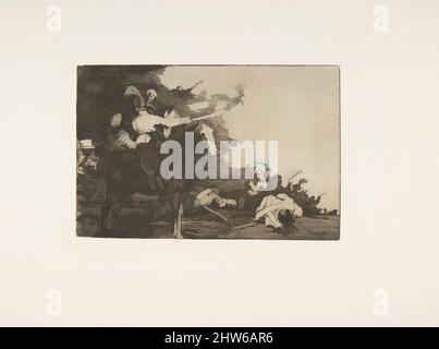 Art inspiré par la planche 17 de 'les désastres de la guerre' (Los Desastres de la Guerra): 'Ils ne sont pas d'accord.' (Non se convivialité.), 1810 (publié en 1863), Etching, Drypoint, burin et burnisher, Plaque : 5 11/16 × 8 7/16 po (14,5 × 21,5 cm), Prints, Goya (Francisco de Goya y Lucientes) (espagnol, oeuvres classiques modernisées par Artotop avec une touche de modernité. Formes, couleur et valeur, impact visuel accrocheur sur l'art émotions par la liberté d'œuvres d'art d'une manière contemporaine. Un message intemporel qui cherche une nouvelle direction créative. Artistes qui se tournent vers le support numérique et créent le NFT Artotop Banque D'Images