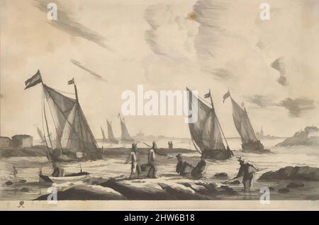 Art inspiré par la vue sur la voie navigable intérieure avec pêcheur, 17th siècle, gravure; État I, feuille: 5 5/8 x 8 3/8 po. (14,3 x 21,2 cm), Prints, Reinier Nooms, appelé Zeeman (néerlandais, Amsterdam ca. 1623–1664 Amsterdam, œuvres classiques modernisées par Artotop avec une touche de modernité. Formes, couleur et valeur, impact visuel accrocheur sur l'art émotions par la liberté d'œuvres d'art d'une manière contemporaine. Un message intemporel qui cherche une nouvelle direction créative. Artistes qui se tournent vers le support numérique et créent le NFT Artotop Banque D'Images