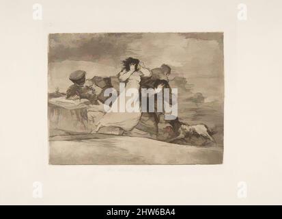 Art inspiré par la planche 65 de 'les désastres de la guerre' (Los Desastres de la Guerra): 'Qu'est-ce que c'est hubbub' (Qué alboroto es este?), après 1814–15 (publié en 1863), Etching, aquatint bruni et/ou lavis, burin et burnisher, plaque: 6 7/8 × 8 11/16 in. (17,5 × 22 cm), impressions, Goya (, oeuvres classiques modernisées par Artotop avec une touche de modernité. Formes, couleur et valeur, impact visuel accrocheur sur l'art émotions par la liberté d'œuvres d'art d'une manière contemporaine. Un message intemporel qui cherche une nouvelle direction créative. Artistes qui se tournent vers le support numérique et créent le NFT Artotop Banque D'Images