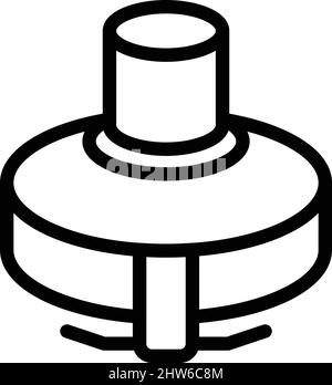 Vecteur de contour de l'icône de tête de désherbage. Chaîne de coupe. Outil d'agriculture Illustration de Vecteur