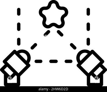 Vecteur de contour de l'icône de projecteur d'événement VIP. Étoile de fête. Le luxe du cinéma Illustration de Vecteur