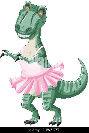 Tyrannosaurus rex Dinosaur Ballet en dessin animé Illustration de Vecteur