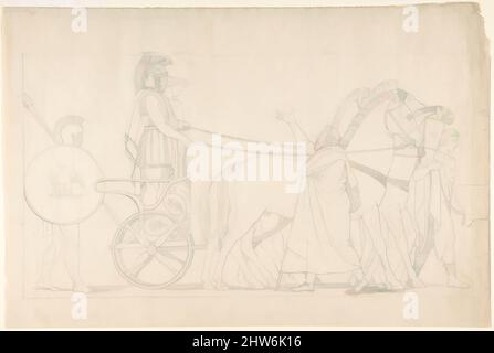 Art inspiré par composition des tragédies d'Aeschylus, plaque 17 (recto); statue de la déesse des suppliants, plaque 7 (verso), 19th Century, Graphite, feuille: 10 3/8 × 15 11/16 po. (26,3 × 39,8 cm), dessins, d'après John Flaxman (British, York 1755–1826 London, Classic œuvres modernisées par Artotop avec un peu de modernité. Formes, couleur et valeur, impact visuel accrocheur sur l'art émotions par la liberté d'œuvres d'art d'une manière contemporaine. Un message intemporel qui cherche une nouvelle direction créative. Artistes qui se tournent vers le support numérique et créent le NFT Artotop Banque D'Images