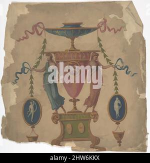 Art inspiré par ornamental Panel Design, 18th ou 19th siècle, Gouache sur papier, Anonyme, Britannique, 19th siècle, Œuvres classiques modernisées par Artotop avec une touche de modernité. Formes, couleur et valeur, impact visuel accrocheur sur l'art émotions par la liberté d'œuvres d'art d'une manière contemporaine. Un message intemporel qui cherche une nouvelle direction créative. Artistes qui se tournent vers le support numérique et créent le NFT Artotop Banque D'Images