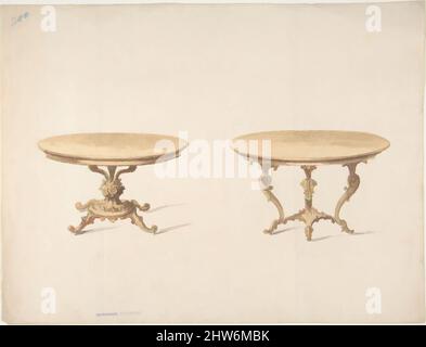 Art inspiré par les dessins pour deux tables rondes, début du 19th siècle, encre, aquarelle et lavage, feuille: 9 5/16 x 11 13/16 po. (23,7 x 30 cm), Anonyme, Britannique, 19th siècle, oeuvres classiques modernisées par Artotop avec un peu de modernité. Formes, couleur et valeur, impact visuel accrocheur sur l'art émotions par la liberté d'œuvres d'art d'une manière contemporaine. Un message intemporel qui cherche une nouvelle direction créative. Artistes qui se tournent vers le support numérique et créent le NFT Artotop Banque D'Images