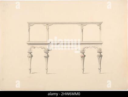 Art inspiré par le design pour un panneau latéral en miroir avec des jambes décroissants, décoration florale et rocaille, début du 19th siècle, encre et lavage, feuille: 8 11/16 x 12 5/16 po. (22,1 x 31,2 cm), Anonyme, Britannique, 19th siècle, oeuvres classiques modernisées par Artotop avec un peu de modernité. Formes, couleur et valeur, impact visuel accrocheur sur l'art émotions par la liberté d'œuvres d'art d'une manière contemporaine. Un message intemporel qui cherche une nouvelle direction créative. Artistes qui se tournent vers le support numérique et créent le NFT Artotop Banque D'Images