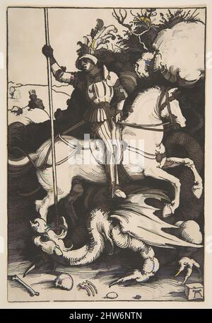 Art inspiré par Saint George et le Dragon, CA. 1504, coupe de bois, feuille : 8 1/4 x 5 9/16 po. (21 x 14,1 cm), Prints, Albrecht Dürer (allemand, Nuremberg 1471–1528 Nuremberg, œuvres classiques modernisées par Artotop avec une touche de modernité. Formes, couleur et valeur, impact visuel accrocheur sur l'art émotions par la liberté d'œuvres d'art d'une manière contemporaine. Un message intemporel qui cherche une nouvelle direction créative. Artistes qui se tournent vers le support numérique et créent le NFT Artotop Banque D'Images