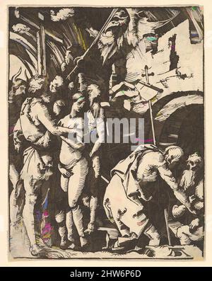 Art inspiré par le Christ à Limbo, de la petite passion, (copie), n.d., Woodcut d'une série de 19 estampes, estampes, d'après Albrecht Dürer (allemand, Nuremberg 1471–1528 Nuremberg), Johannes Mommaert, œuvres classiques modernisées par Artotop avec un peu de modernité. Formes, couleur et valeur, impact visuel accrocheur sur l'art émotions par la liberté d'œuvres d'art d'une manière contemporaine. Un message intemporel qui cherche une nouvelle direction créative. Artistes qui se tournent vers le support numérique et créent le NFT Artotop Banque D'Images