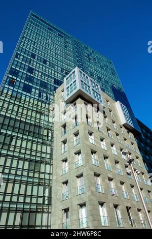 The Isozaki Atea twin towers designed by Japanese architect Arata Isozaki in Bilbao, Spain Stock Photo