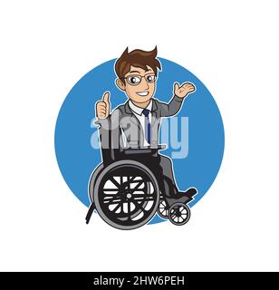 Dessin animé une personne handicapée assise en fauteuil roulant dessin illustration vecteur eps format , adapté à vos besoins de conception, logo, illustration, animation, Illustration de Vecteur