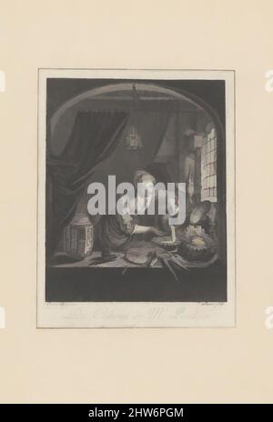 Art inspiré par Milkmaid après la peinture de G.Dou dans le Cabinet de M. Poullain, mi-17th siècle, gravure, plaque: 6 5/16 x 4 15/16 po. (16 x 12,5 cm), tirages, d'après Gerrit Dou (néerlandais, Leiden 1613–1675 Leiden), Charles François Adrien Macret (français, Abbeville 1751–1789 Paris, oeuvres classiques modernisées par Artotop avec une touche de modernité. Formes, couleur et valeur, impact visuel accrocheur sur l'art émotions par la liberté d'œuvres d'art d'une manière contemporaine. Un message intemporel qui cherche une nouvelle direction créative. Artistes qui se tournent vers le support numérique et créent le NFT Artotop Banque D'Images