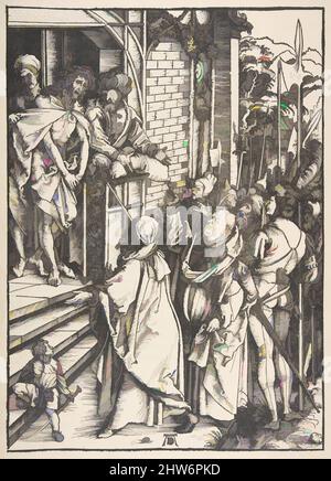 Art inspiré par Ecce Homo, de The large passion, n.d., Woodcut, feuille: 17 5/16 x 11 7/8 po. (43,9 x 30,1 cm), Prints, Albrecht Dürer (allemand, Nuremberg 1471–1528 Nuremberg, œuvres classiques modernisées par Artotop avec une touche de modernité. Formes, couleur et valeur, impact visuel accrocheur sur l'art émotions par la liberté d'œuvres d'art d'une manière contemporaine. Un message intemporel qui cherche une nouvelle direction créative. Artistes qui se tournent vers le support numérique et créent le NFT Artotop Banque D'Images