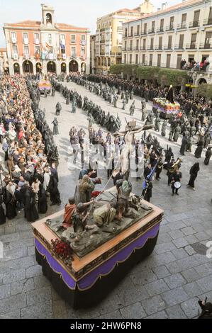 Semaine Sainte à Zamora, Espagne, procession de la Congrégation de Jesús Nazareno Vulgo le matin du Vendredi Saint. Banque D'Images