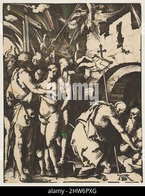 Art inspiré par le Christ dans Limbo, de la petite passion, ca. 1509, coupe de bois, feuille : 5 1/16 x 3 7/8 po. (12,8 x 9,8 cm), Prints, Albrecht Dürer (allemand, Nuremberg 1471–1528 Nuremberg, œuvres classiques modernisées par Artotop avec une touche de modernité. Formes, couleur et valeur, impact visuel accrocheur sur l'art émotions par la liberté d'œuvres d'art d'une manière contemporaine. Un message intemporel qui cherche une nouvelle direction créative. Artistes qui se tournent vers le support numérique et créent le NFT Artotop Banque D'Images