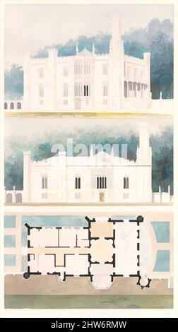 Art inspiré par Glen Ellen pour Robert Gilmor, Towson, Maryland (perspective, élévation, et plan), 1832, aquarelle, encre et graphite sur papier, feuille : 21 3/4 x 15 5/8 po. (55,2 x 39,7 cm), Alexander Jackson Davis (américain, New York 1803–1892 West Orange, New Jersey), bien que, Classic œuvres modernisées par Artotop avec une touche de modernité. Formes, couleur et valeur, impact visuel accrocheur sur l'art émotions par la liberté d'œuvres d'art d'une manière contemporaine. Un message intemporel qui cherche une nouvelle direction créative. Artistes qui se tournent vers le support numérique et créent le NFT Artotop Banque D'Images