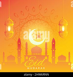 EID mubarak, Eid al adha, Eid al fitr affiche islamique bannière vector fond d'écran conception Illustration de Vecteur