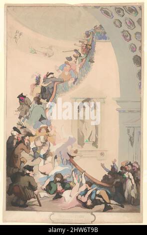 Art inspiré par l'exposition 'Stare' case, 1811 (?), Etching, couleur main, feuille: 18 3/4 x 13 1/16 po. (47,6 x 33,2 cm), Prints, Thomas Rowlandson (britannique, Londres 1757–1827 Londres), l'un des designs les plus exubérés de Rowlandson, cette gravure fait tout en même temps l'effet de l'exposition, les œuvres classiques modernisées par Artotop avec une touche de modernité. Formes, couleur et valeur, impact visuel accrocheur sur l'art émotions par la liberté d'œuvres d'art d'une manière contemporaine. Un message intemporel qui cherche une nouvelle direction créative. Artistes qui se tournent vers le support numérique et créent le NFT Artotop Banque D'Images