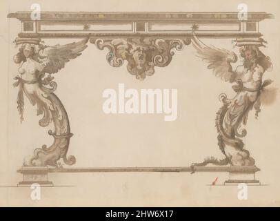 Art inspiré par le design pour une table de quai, env. 1700, stylo et encre brune, lavage brun, 7 5/16 x 9 5/8 po. (18,6 x 24,4 cm), dessins, Anonyme, Italien, 18th Century, Œuvres classiques modernisées par Artotop avec une touche de modernité. Formes, couleur et valeur, impact visuel accrocheur sur l'art émotions par la liberté d'œuvres d'art d'une manière contemporaine. Un message intemporel qui cherche une nouvelle direction créative. Artistes qui se tournent vers le support numérique et créent le NFT Artotop Banque D'Images