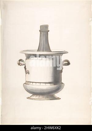 Art inspiré par Wine Cooler avec bouteille, 1800–1900, stylo et lavage, 9-3/4 x 7 po, dessins, Anonyme, italien, 19th siècle, Œuvres classiques modernisées par Artotop avec une touche de modernité. Formes, couleur et valeur, impact visuel accrocheur sur l'art émotions par la liberté d'œuvres d'art d'une manière contemporaine. Un message intemporel qui cherche une nouvelle direction créative. Artistes qui se tournent vers le support numérique et créent le NFT Artotop Banque D'Images