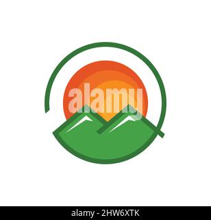 Mountain logo design illustration vecteur eps format , adapté à vos besoins de conception, logo, illustration, animation, etc Illustration de Vecteur