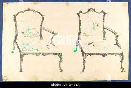 Art inspiré par deux chaires françaises, dans Chippendale dessins, vol. I, ca. 1753–54, encre noire et lavage gris, feuille : 8 1/8 x 12 7/8 po. (20,6 x 32,7 cm), Thomas Chippendale (britannique, baptisé Otley, West Yorkshire 1718–1779 Londres, œuvres classiques modernisées par Artotop avec une touche de modernité. Formes, couleur et valeur, impact visuel accrocheur sur l'art émotions par la liberté d'œuvres d'art d'une manière contemporaine. Un message intemporel qui cherche une nouvelle direction créative. Artistes qui se tournent vers le support numérique et créent le NFT Artotop Banque D'Images